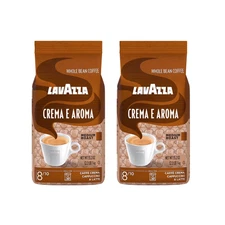 Lavazza Crema e Aroma Whole Bean Coffee, Medium Roast, 2.2 lb Bag (Pack of 2)