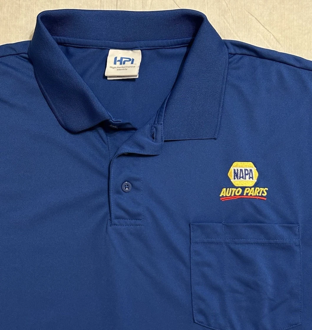 NAPA Auto Parts Workwear High Performance Blue Employee Polo Shirt Adult XL