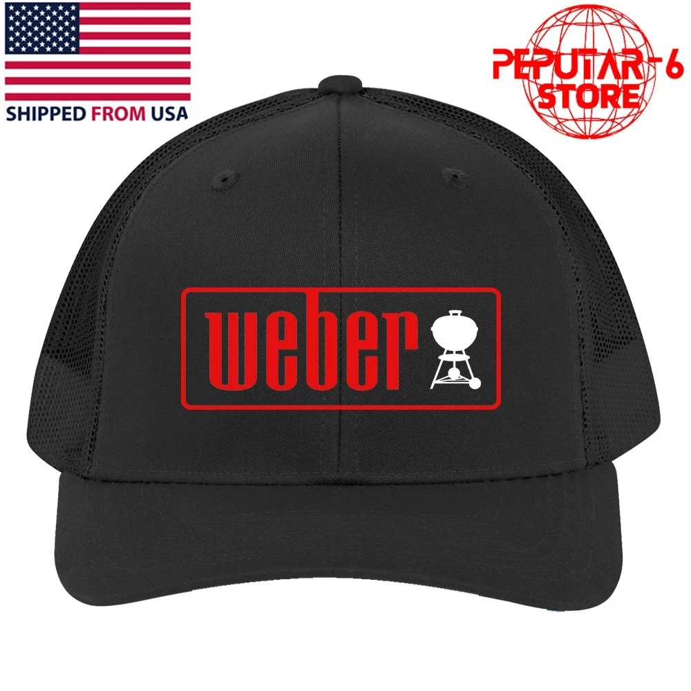 Weber Grill Black Adjustable Trucker Hat Cap Adult Size