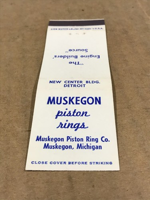 #ad Vintage Muskegon Piston Rings Muskegon Michigan Matchcover Matchbook $8.46