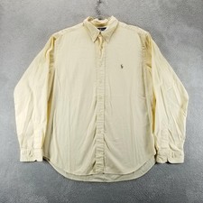 Polo Ralph Lauren Shirt Mens 17 Yellow Classic Oxford Button Down Long Sleeve