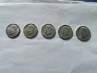 Lot of 5 - 1964 Kennedy Half Dollars - 90% Silver