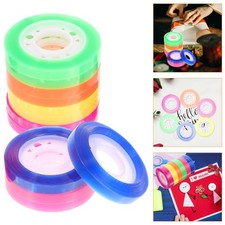 12 Rolls Sticky Tape Bright Color Decorative Transparent Tapes Colorful