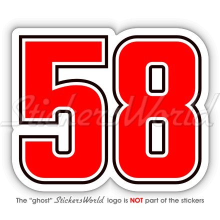 MARCO SIMONCELLI 58 Adesivo in Vinile Decalcomania, Sticker Decal 75mm - Afbeelding 1 van 1