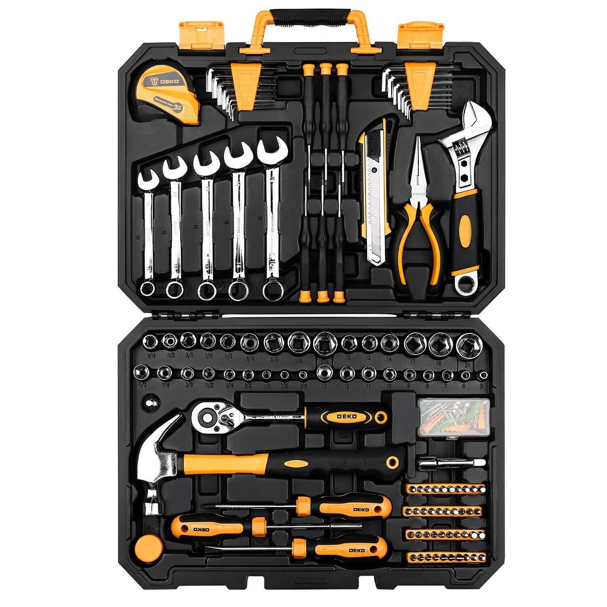 DEKOPRO 158 Piece Tool Set-General Household Hand Tool Kit,Auto