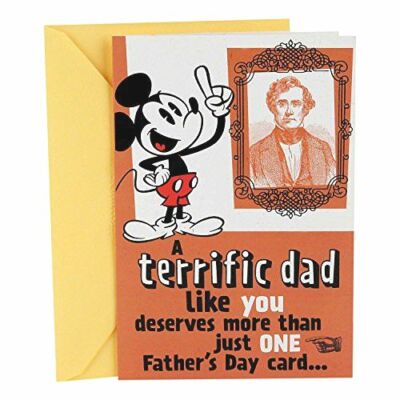 Hallmark Funny Father's Day Card for Dad (Mickey Mouse with Four Mini Cards Insi