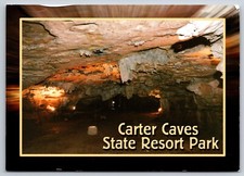 Carter Caves State Resort Park Olive Hill KY Vtg Postcard Cascade Cave Kentucky