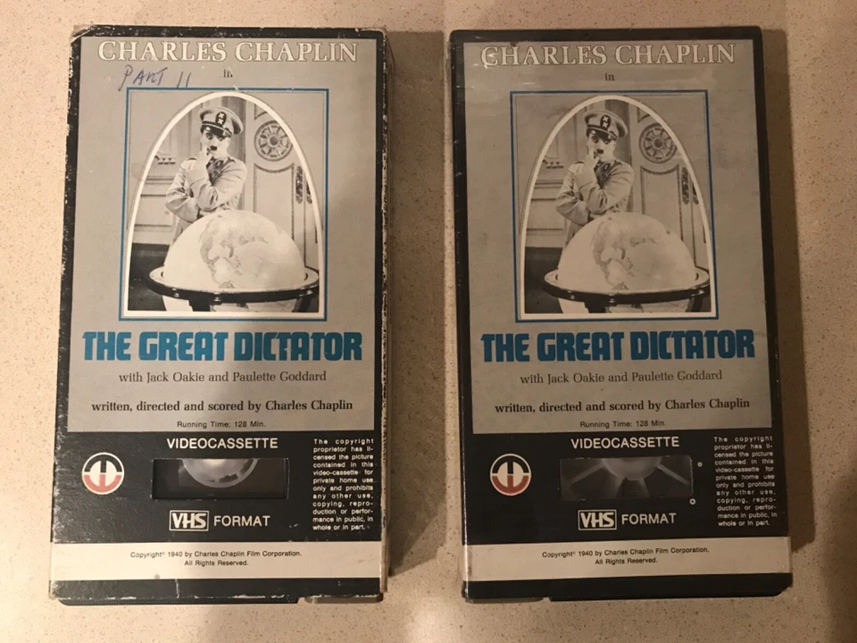 The Great Dictator: Part 1 & 2 (VHS, 1978, Magnetic Video) Charlie Chaplin - Image 4 of 4