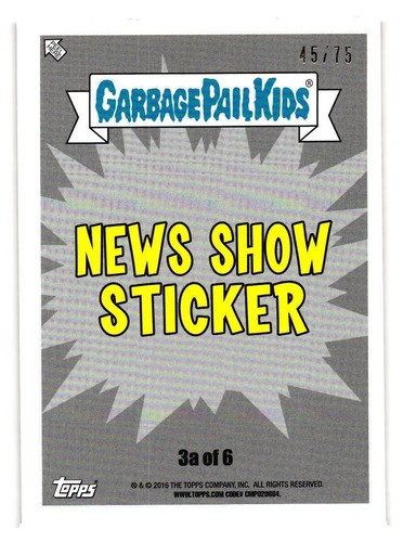 2016 GARBAGE PAIL KIDS SERIES 2 PRIME SLIME TRASHY TV PICK YOUR CARD BLOODY RED - Picture 215 of 323