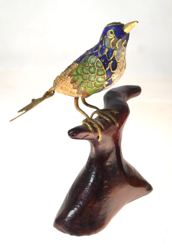 Vintage Beijing Cloisonee Pair of Songbirds Handmade China - Picture 6 of 11
