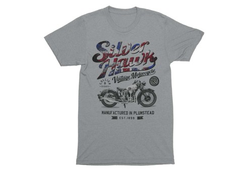 T-Shirt Silverhawk Motorrad Biker Union Jack britisch klassisch Vintage Geschenkidee - Bild 4 von 7