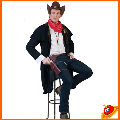 Costume Carnevale Halloween Uomo Deputy CowBoy Sceriffo Far West