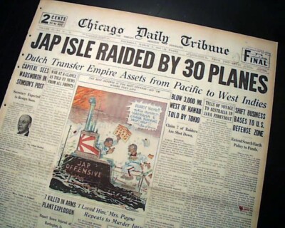 Operation K Japanese Japs Operation Pearl Harbor Hawaii Attack 1942 Newspaper