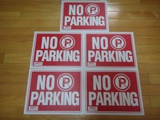 5X- Red  White Flexible Plastic "NO PARKING" Sign 9 x 12 Inch US Seller