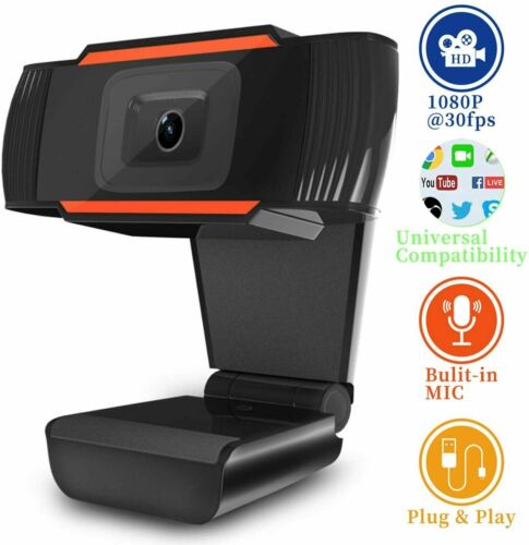HD 1080P Webcam Auto Focusing Web Camera W/ Microphone For PC Laptop Desktop - Picture 7 of 12