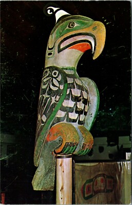 Postcard BC Prince Rupert Museum of Northern BC Thunderbird Totem Pole 1970s K25