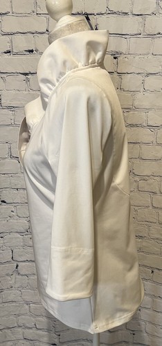 Gretchen Scott White TPRNSL Ruffneck Top Pink Stand Collar Designer Small - Picture 3 of 6