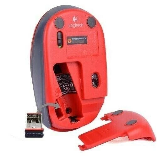 Logitech - M187 Mini Ratón Inalámbrico Óptico Ultra Portátil - ROJO - 910-002727 Foto 3 de 3
