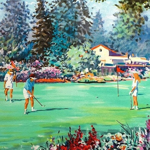 Kerry Hallam " Golf Course " Lithograph Print Autograph Size W 34.6 x H 30.1 in - Picture 2 of 7