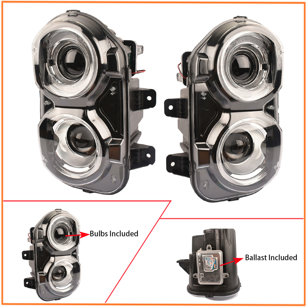 HID Headlights For Dodge Challenger SE R/T SRT SXT 20152019 HID DRL