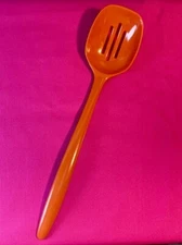 Vintage ROSTI MEPAL Made in Denmark Orange SLOTTED SPOON Melamine EUC