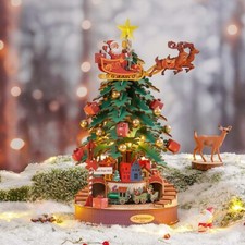Rolife Holz 3D Puzzles Weihnachtsbaum Spieluhr Modellbausatz Dekoration Geschenk