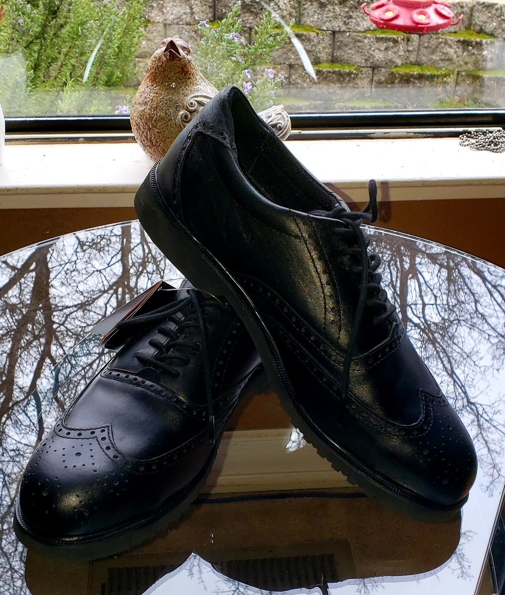 NEW ROCKPORT WORKS ALMARTIN BLACK LEATHER WINGTIP OXFORD  display picture 1