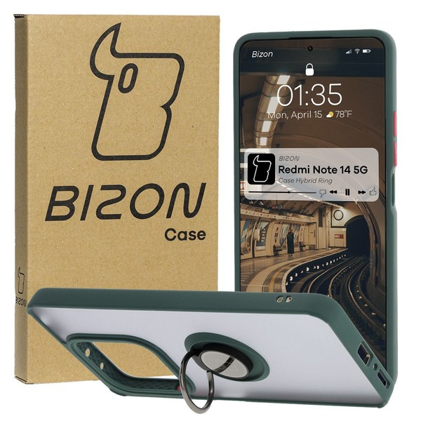 HandyhüLle FüR Xiaomi Redmi Note 14 5G Bizon Case Cover Etui GetöNt/DunkelgrüN-image