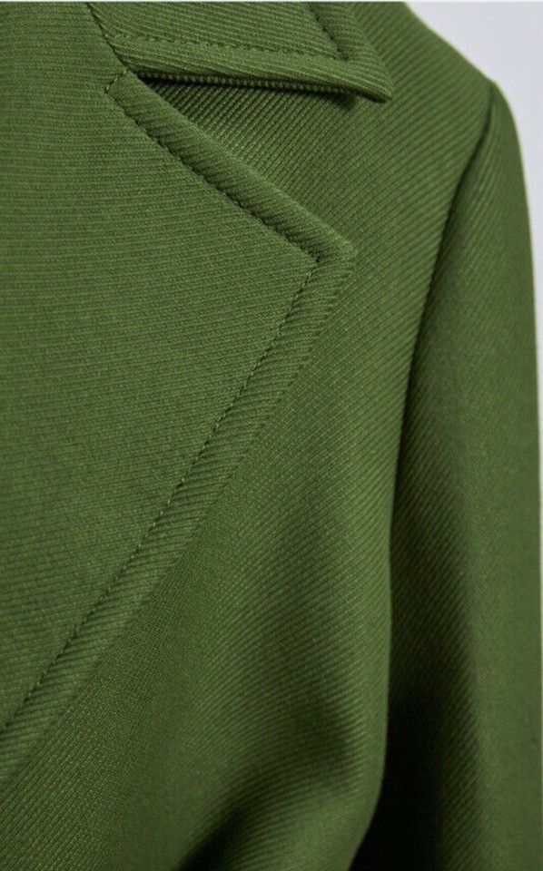 Zara Green Belted Coat Size S NWT eBay