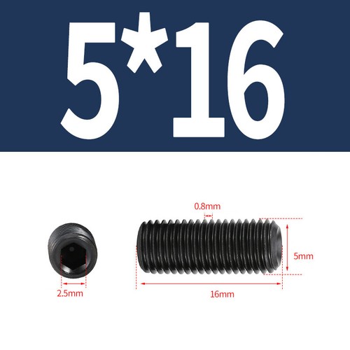 Black Concave Point Grub Screw Stainless Steel Hex Socket Set Screws M3 - M12 - Picture 32 of 83