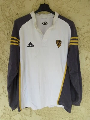Maillot rugby ASM CLERMONT AUVERGNE shirt ADIDAS vintage blanc coton L - Photo 1/4