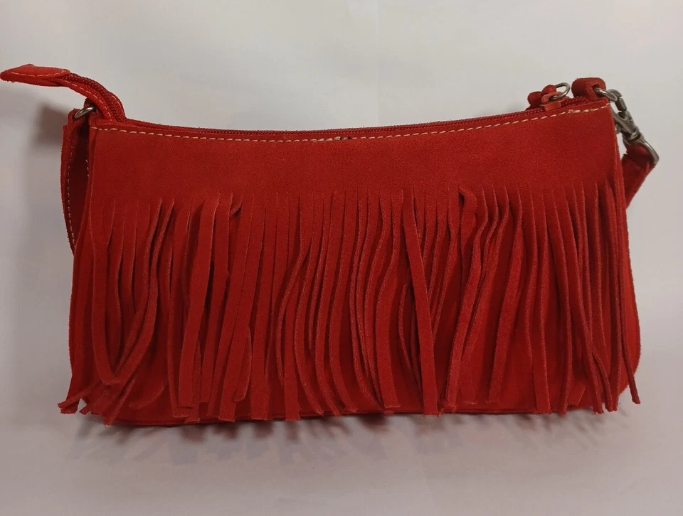Bolso de hombro Nine West ROJO con flecos Foto 4 de 4