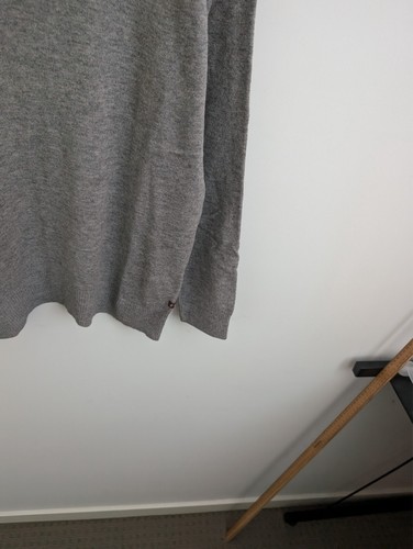 Gazman Jumper Mens Size L Grey Superfien Lambswool 100% Wool Knit Pullover - Picture 4 of 10