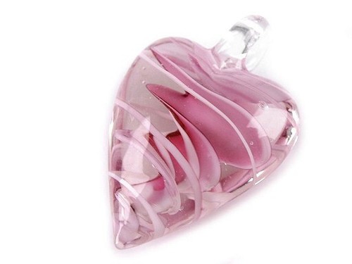 Glas Anhänger Herz Schmuck Herzanhänger Unikat Modeschmuck Muster Einzigartiges - Picture 4 of 15