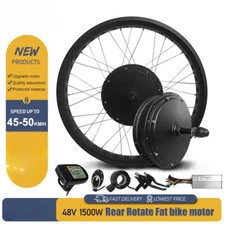 Snow E-bike Conversion Kit 20/26in 48V 1500W Rear Rotate Hub Motor Wheel