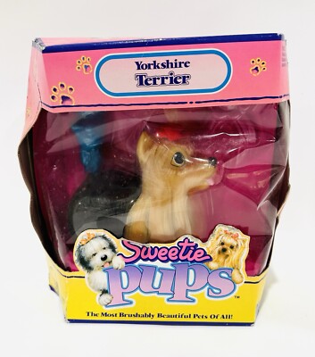Vintage Sweetie Pups Kitties Yorkie Yorkshire Terrier MIB NOS Sealed NEW!