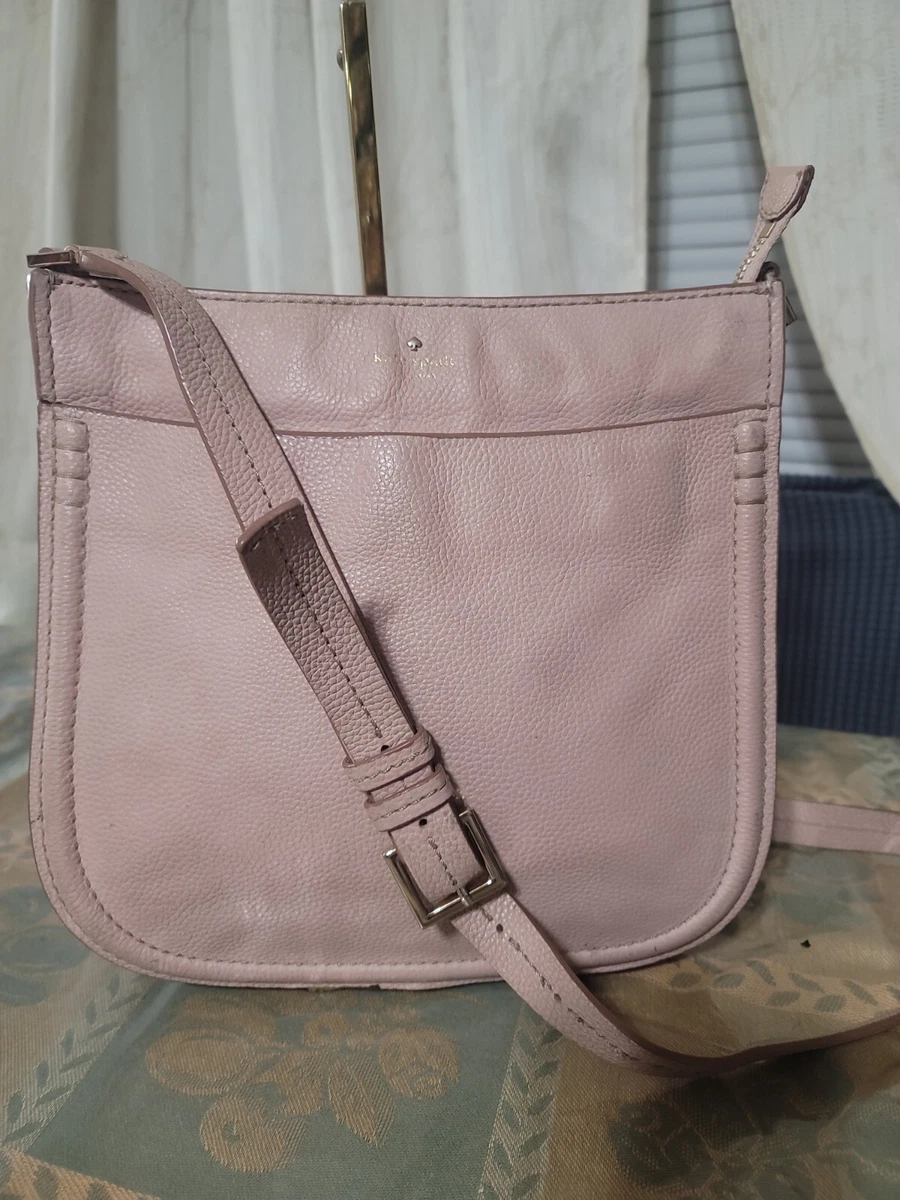 Kate Spade Top Zip Crossbody Pebbled Leather Blush Handbag read descriptions