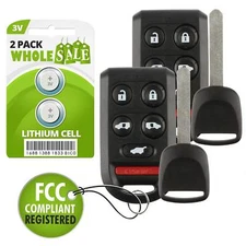 2 Replacement For 2005 2006 2007 2008 2009 2010 Honda Odyssey Key + Fob Remote