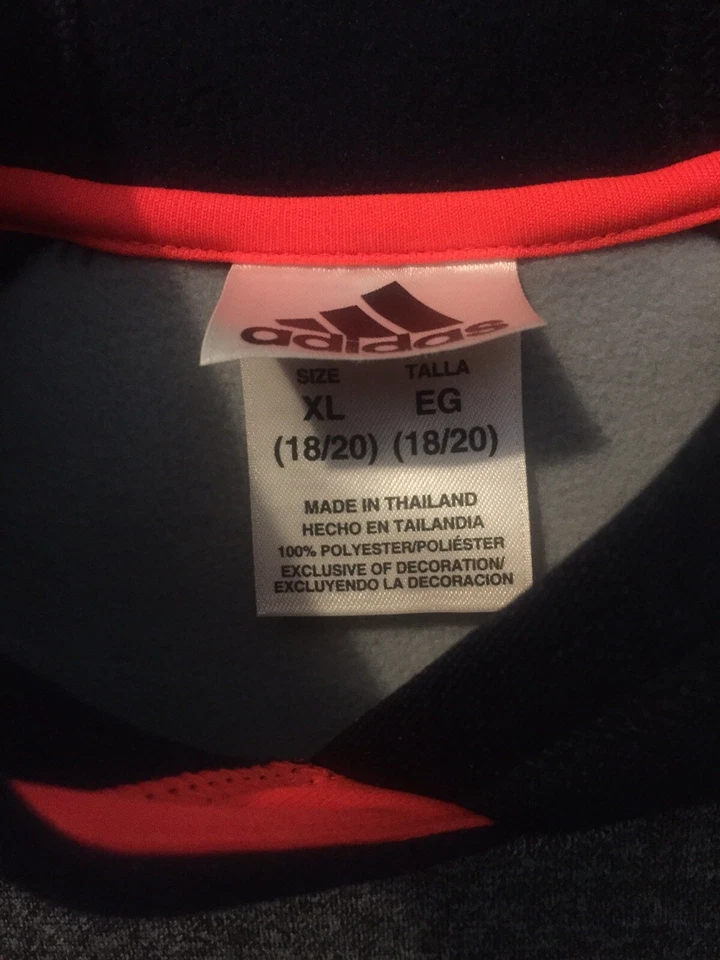 Adidas boys hooded sweater sz 18/20 Blue, Grey, Orange - Image 3 of 3