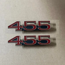 2Pc Chrome Red 1970-1974 Fender 455 Emblems 3D Badges Replacement 1243122
