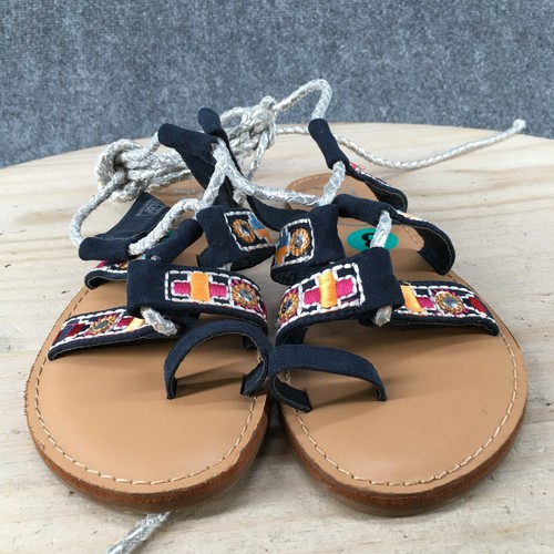 Sandalias Cool by Coolway para mujer 8 gladiador azul tela gancho y lazo corbata cómoda - Imagen 4 de 16