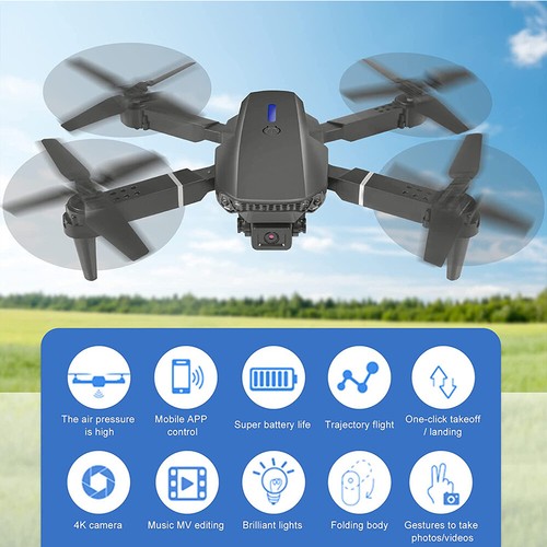 NEW 4K Drone with HD Camera Drones WiFi FPV Foldable RC Quadcopter W/3Batteries - Picture 5 of 13