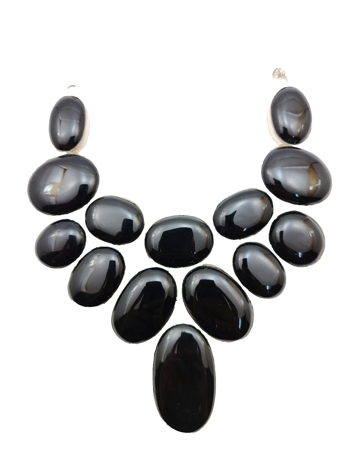 Onyx Piedra Plateado Plata Moda Collares y Colgantes