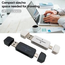 .2 in 1 USB Type C to TF microSD and SD card reader writer adapter NEW