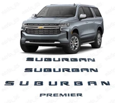 Gloss Black 2021-2025 Chevrolet Suburban PREMIER Door Rear Emblem Badge kit OEM