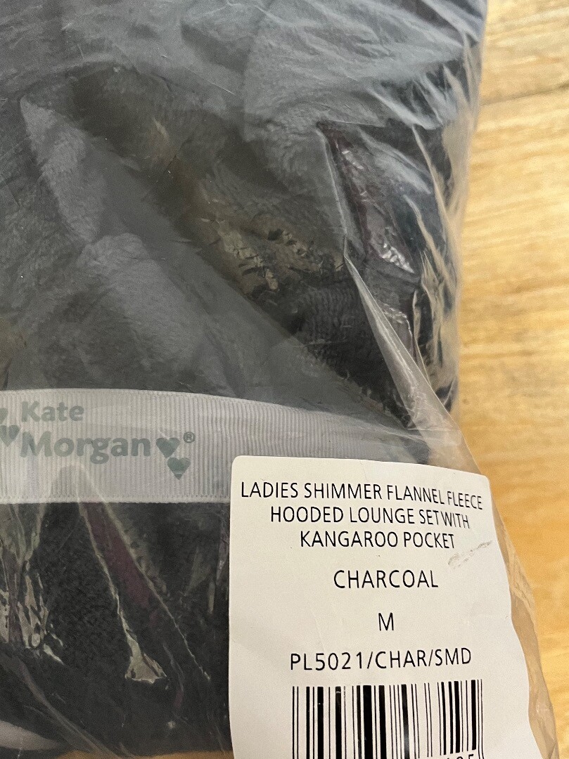BRAND NEW KATE CHARCOAL/GREY SHIMMER HOODED FLEECE UK M CG C30