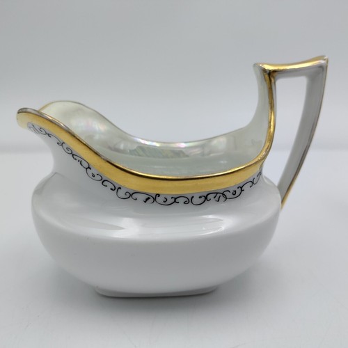 Uno Bavaria Favorite Sugar & Creamer Set Art Nouveau White Luster Gold Edge - Picture 3 of 14