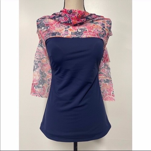 NWT Croft & Barrow Vented Tankini Top Pink & Blue Size S (6-8) - Picture 5 of 7