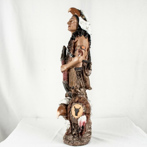 Native American Lakota Tribe Chief Getting War Vintage Figurine Statue Sculpture - Picture 9 of 12