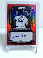 Zach Reks RC 2022 Panini Prizm Rookie Red Prizm Auto 74/99 #RA-ZR Texas Rangers